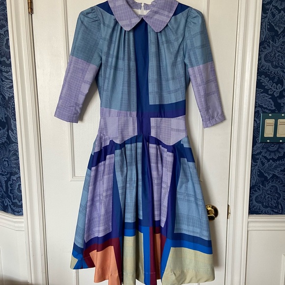 designer colour block dress size xs. - Picture 2 of 10